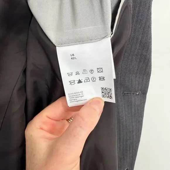 Boss Hugo Boss Men’s Charcoal Stripe Suit Set